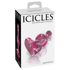 Анальна скляна пробка серця рожевого кольору Pipedream Icicles 75