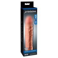 Насадка на член реалістична бежевого кольору Pipedream довжина 203 мм