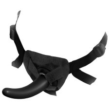 Ременной страпон нереалистичный с кольцевым креплением черного цвета Pipedream 