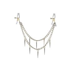 Зажимы для сосочков с двойной цепочкой и декоративными подвесками серебристого цвета Pipedream Fetish Fantasy Series 