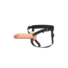 Страпон мужской полый реалистичный силиконовый телесный на черных трусиках Pipedream Fantasy X-Tensions размер L