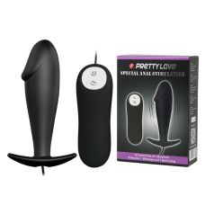 Анальная вибропробка с пультом чёрная Lybaile Pretty Love 