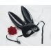 Маска кролика на завязках для ролевых игр черная Roomfun 