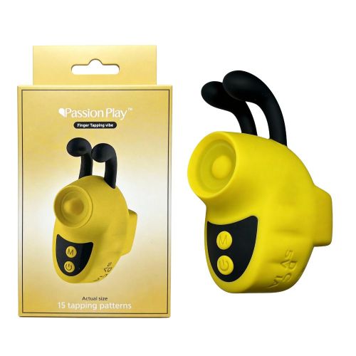 Вибратор на палец для клитора в виде пчёлки жёлтый Passion Play 
