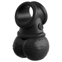 Насадка для страпона мошонка с вибрацией черная Pipedream King Cock Elite 
