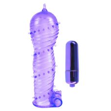 Вибронасадка для члена рельефная с вибропулей фиолетовая Pipedream 