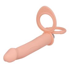 Насадка на член для подвійного проникнення з вібрацією і 2-ма ерекційними кільцями XESE PS05V10