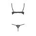 Эротический женский комплект VALERY SET WITH OPEN BRA black XXL/XXXL Passion Exclusive