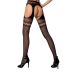 Еротичні колготки імітація панчіх S013 black чорні Passion пристрасть