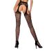 Еротичні колготки імітація панчіх S014 black чорні Passion пристрасть