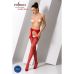 Еротичні колготки з імітацією панчіх S018 red червоні Passion пристрасть