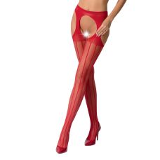 Еротичні колготки з імітацією панчіх S018 red червоні Passion пристрасть