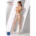 Эротические колготки с пояском S021 white Белые Passion Страсть