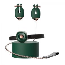 Нашийник та затискачі для сосків БДСМ з вібрацією зеленого кольору Qingnan No 2