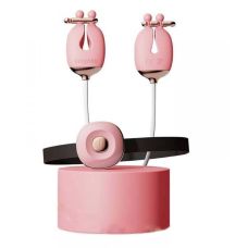 Вібро нашийник та затискачі для сосків БДСМ рожевого кольору Qingnan No 2