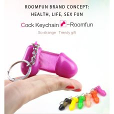 Брелок в виде пениса на пружине розовый Roomfun SEXY MOBILE 
