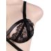 Кружевной комплект женский лиф и трусики чёрный Star Night размеры 3XL-4XL