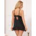 Мереживний пеньюар з вирізом в зоні декольте і трусиками чорний Star Night розмір M Мереживний пеньюар з вирізом в зоні декольте і трусиками чорний Star Night розмір M