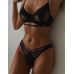 Комплект нижнего белья из сеточки с подтяжками для чулок и гартерами черного цвета Star Night 