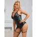 Корсет з підтяжками та підв'язками на блискавці чорний Star Night розмір L