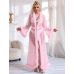 Халатик напівпрозорий з імітацією хутра та поясом рожевий Star Night розміри XL-2XL