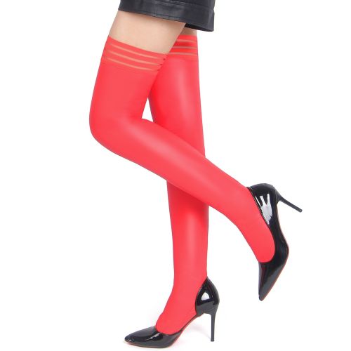 Панчохи еластичні з імітацією шкіри червоні Star Night XS-M