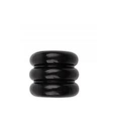 Эрекционное тройное кольцо на член черного цвета Foxshow