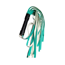 Батіг аквамарин з еко шкіри покритої лаком чорно бірюзового кольору Foxshow 60см