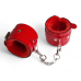 Подарунковий набір для фіксації наручники та нашийник з повідцем з еко лаку червоного кольору Flirty Collection