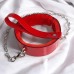 Подарунковий набір для фіксації наручники та нашийник з повідцем з еко лаку червоного кольору Flirty Collection