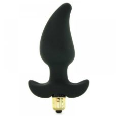 Силіконова анальна пробка з вібрацією чорна ROCKS-OFF-BUTT QUIVER 7-SPEED