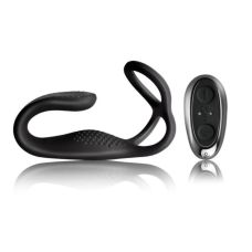 Вибратор для простаты с двойным эрекционным кольцом с пультом ДУ силиконовый черного цвета Rocks Off Vibef