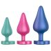 Набір з 3 анальних пробок у формі серця різнокольорові ROMP Luster
