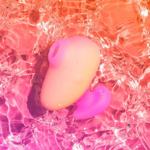 Вібратор з вакуумно-кліторальною стимуляцією та для сосків помаранчевий ROMP Kiss