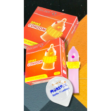 Латексний презерватив з вусиками та пухирцями жовтого кольору Recare Spike Condon 1шт