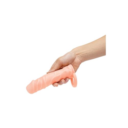 Насадка на член реалістична з петлею та з 3 кільцями бежева Size-Up Насадка на член реалістична з петлею та з 3 кільцями бежева Size-Up