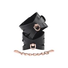 Наручники из искусственной кожи черные Sex&Mischief