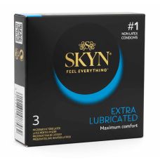 Презервативы с гладкой текстурой полиизопреновые на на 40 % больше смазки SKYN Extra Lube 3 штуки