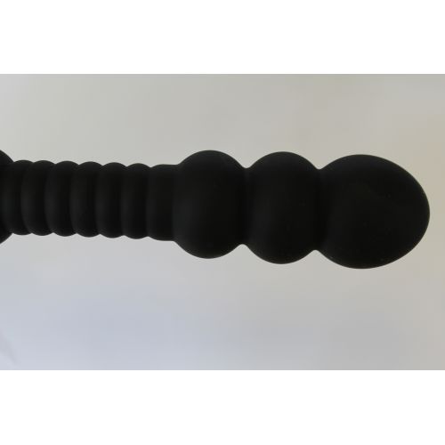 Стимулятор-крюк анальный ребристый шарообразный силиконовый SEX EXPERT L 25 см , D 3,4x3,7 мм
