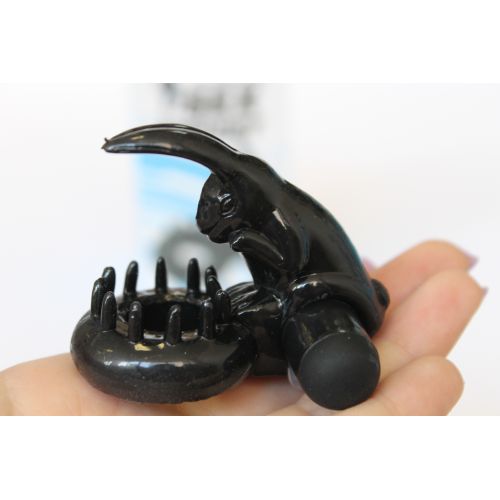 Кольцо эрекционное в виде кролика-стимулятор клитора с вибрацией 	SEX EXPERT D 1,7 см черное