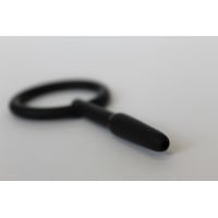Уретральный стимулятор 4,5 см/0,7 см силиконовый эластичный с кольцом SEX EXPERT чёрный 