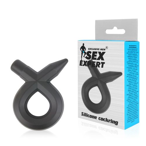 Кольцо эрекционное для продления секса черное Sex Expert