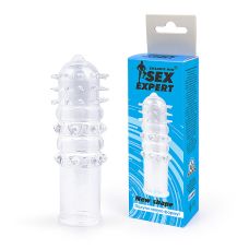 Закрытая удлиняющая насадка на пенис с небольшими шипами Sex Expert L 125 мм D 38 мм