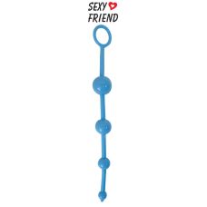 Анальная цепочка силиконовая ANAL STIMULATOR MINI синяя L 23 см D 3/2/1,5 см