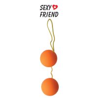 Шарики вагинальные Чувствительность пластиковые с хвостиком Balls оранжевые D 3,5 см L 14 см