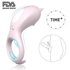 Кольцо эрекционное со стимуляцией клитора CORA силиконовое 9 режимов вибрации D 3,3 см/2,9 см