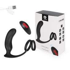 Вибростимулятор простаты с эрекционным кольцом чёрный S-hande