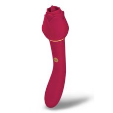 Подвійний кліторальний вібратор у вигляді троянди з язичком червоного кольору, що рухається Secret Kisses Rosegasm