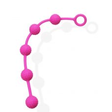 Анальные шарики силиконовые розовые SKN