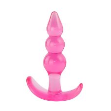 Анальна конусоподібна пробка з обмежувальною основою рожевого кольору SKN